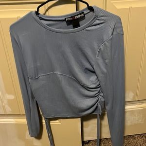 blue cropped longsleeve